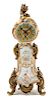 * A French Gilt Bronze Mounted Porcelain Clock Height 13 3/4 inches.