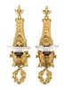 * A Pair of Empire Style Gilt Metal Sconces Height 11 1/4 inches.