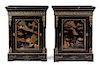 A Pair of Napoleon III Gilt Bronze and Coromandel Lacquer Mounted Meubles d'Appui Height 43 x width 34 x depth 16 inches.