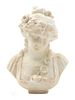 * A Continental Marble Bust Height 11 3/8 inches.
