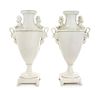 A Pair of Continental Blanc-de-Chine Vases Height 14 1/2 inches.