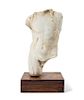 * A Roman Marble Torso of a Deity Height of torso 15 3/8 inches.