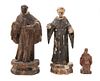 * Three Carved Wood Santos Figures