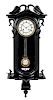 An Austrian Black Lacquered Wall Clock Height 33 inches.
