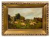 * Henry Hulsmann, (German, 1849-1930), Landscape with Sheep, 1910