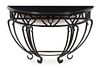 An Iron and Marble Console Table Height 33 3/4 inches.
