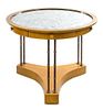 * A Continental Mirror Inset Games Table Height 29 3/8 x diameter of top 39 1/4 inches.