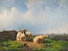 * Eugene Joseph Verboeckhoven, (Belgian, 1798/99-1881), Cow and Sheep in a Landscape