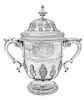 * A George II Silver Twin-Handled Cup and Cover, Edward Vincent, London, Likely 1735, the domed cover having a knopped finial