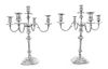 * A Pair of George V Silver Five-Light Candelabra, Lionel Alfred Crichton, London, 1931, each having a central urn form candl
