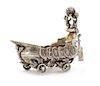 * A Louis XV Silver Salt Nef, Robert Mothe, Paris, Circa 1725, the stern surmounted by two putti hoisting a globe worked to s