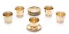 * A Set of Five French Silver Cordial Cups and Underplates, Maker's Mark CA, each cylindrical body with a flared rim and a ri