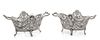 * A Pair of Continental Silver Bonbon Dishes, , each rim decorated with ram masks above an openwork body formed of floral and