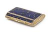 * A Continental Enameled Silver Snuff Box, , the lid worked with faux lapis enameled decoration, the underside chased with fl