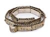 * A Russian Niello Silver Belt, Tbilisi, Early 20th Century, having a beaded and filigree decorated top, the bands worked wit