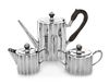 * A Mexican Silver Three-Piece Tea Set, Maker's Mark R.J., Second Half 20th Century, comprising a teapot, covered sugar and a