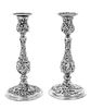 * A Pair of American Silver Candlesticks, S. Kirk & Son, Baltimore, MD, Repousse pattern, weighted.