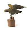 A Painted Metal Eagle Weathervane Height 12 1/2 x width 25 1/4 inches.