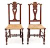 A Pair of Queen Anne Maple Side Chairs Height 41 1/2 inches.