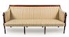 A Federal Mahogany Sofa Height 36 1/2 x width 78 1/4 x depth 36 inches.