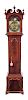 A Chippendale Mahogany Tall Case Clock Height 96 1/2 x width 21 1/2 x depth 10 3/4 inches.