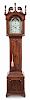 A Chippendale Mahogany Tall Case Clock Height 104 1/2 x width 24 3/4 x depth 12 1/2 inches.