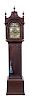 A Chippendale Mahogany Tall Case Clock Height 93 1/2 x width 20 3/4 x depth 10 1/2 inches.