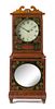 A Federal Mahogany and Eglomise Shelf Clock Height 32 7/8 x width 12 7/8 x depth 5 3/4 inches.
