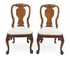 A Pair of George II Style Carved Walnut Side Chairs