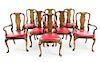 * A Set of Eight George II Style Mahogany Dining Chairs