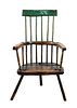 A George III Primitive Comb-Back Ash Armchair Height 41 1/2 inches.