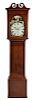 An English Mahogany Tall Case Clock Height 90 1/2 x width 22 3/4 x depth 9 1/2 inches.