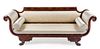 * A Regency Mahogany Sofa Height 34 1/2 x width 85 x depth 23 inches.