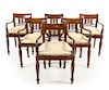 A Group of Six Anglo-Colonial Style Mahogany Armchairs Height 32 3/4 inches.