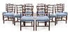 A Set of Ten Chippendale Style Mahogany Dining Chairs Height 37 inches overall.