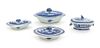 A Group of Four Canton Blue and White Covered Dishes Length of largest 10 5/8 inches.