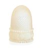 * A French Palais Royal Mother-of-Pearl Thimble, 19th Century, the domed body above the band carved to show floral and foliat