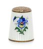 * A Norwegian Silver and Guilloche Enamel Thimble, Aksel Holmsen, Sandefjord, 20th Century, the knurled top above a white gui