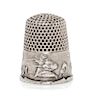 * An American Silver Commemorative Thimble, Ketcham & McDougall, New York, NY, the dimpled top and body above a band commemor