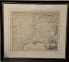 John Senex  engraved map with outlined color  Map of Louisiana and the River Mississippi  marked lower right: This map of the