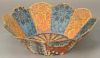 Wallpaper flower form paneled bowl with scalloped top. ht. 2 3/4in., dia. 8 3/4in. Provenance:  Estate of Arthur C. Pinto, MD