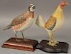 Two Albert J. Ditman (1884-1974 decoys to include a small quail cock decoy, finely hand painted with Albert J. Ditman William