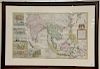 Herman Moll  hand colored copper engraved map (two sheets joined together) Map of East Indies and the Adjacent Countries, wit
