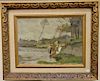 Pair of William Edward Norton (1843-1916) 
oil on canvas 
Small Village Landscapes 
signed lower left: W. E. Norton 
(11" x 1