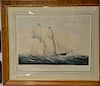 Currier & Ives  hand colored lithograph  The Yacht "Dauntless" of New York  marked lower left: Parsons and Atwater  publishe.