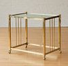 BRASS AND MIRROR PLATE ROLLING SERVING CART, MASTERCRAFT