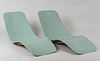 PAIR OF MODERN FIBERGLASS POOL CHAISE LOUNGES, CHARLES ZUBIENA