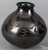 Contemporary blackware olla, by Esperanza Tena, with bear claw decoration, signed on base, 10 1/2'' h
