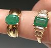 TWO 14K YELLOW GOLD AND EMERALD RINGS, 21. 53