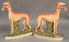 Pair of Staffordshire dogs facing left and right.  ht. 11in., lg. 10 1/2in.